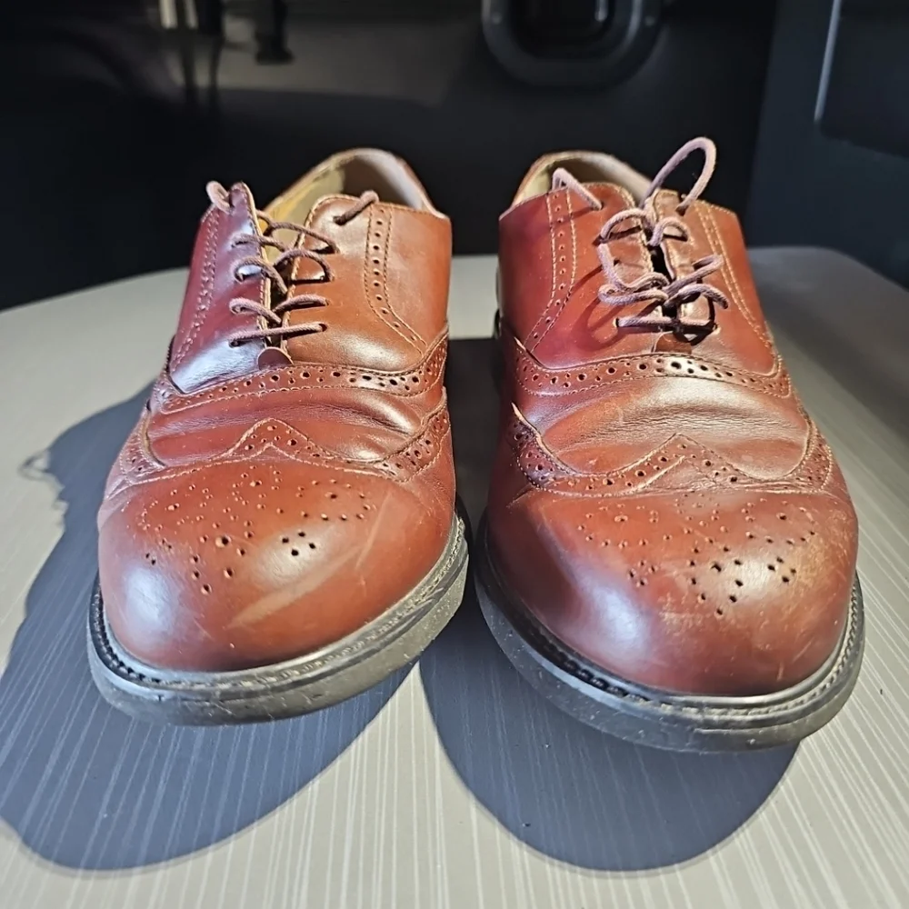 Rockport Brown Leather‎ Brogue Wingtip Oxford Dress Shoes Mens 9.5 M1771 Fair PO